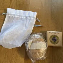 L'Occitane シアバター石鹸 100g、マッサージ、巾着セット