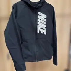 NIKE ナイキ キッズ ジップパーカー 145/M ブラック サムホール付