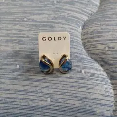 GOLDY ピアス ブルー ゴールドカラー