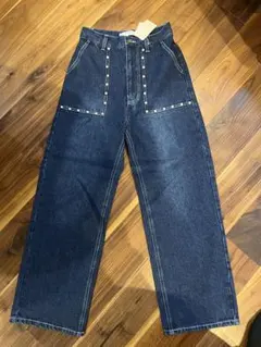 Lugnoncure ダークブルーワイドレッグデニム