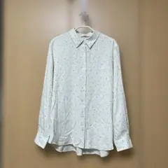 UNIQLO 長袖シャツ ホワイト 小花柄