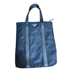 【良品】PRADA ポコノ ナイロン トートバッグ 黒 三角ロゴ A4のサムネイル