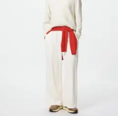 【新品】ユニクロ スウェットワイドパンツ オフホワイト Sサイズ