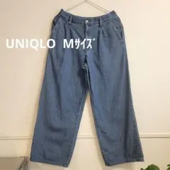 UNIQLO ワイドデニム ストレートデニム ゴムウエスト