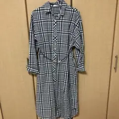 チェック柄 ロングワンピース