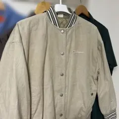 Champion・スタジャン・コーデュロイ・キルティング・ベージュ・Lサイズ
