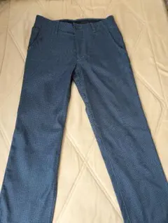 美品　Lands' End 青と白のチェック柄パンツ　82cm