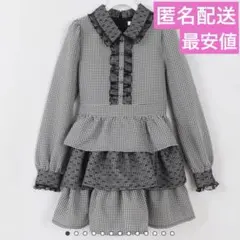 evelyn ハートレースティアードワンピース ブラック リボン