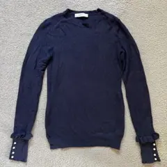 ZARA ネイビー　長袖ニットセーター S