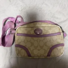 COACH ショルダーバッグ ベージュ/ピンク