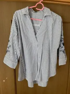 最終値下げ ストライプ ブラウス トップス　オフィスカジュアル
