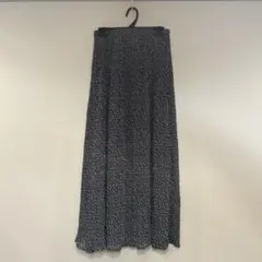 【美品】フレアロングスカート 黒と白の模様