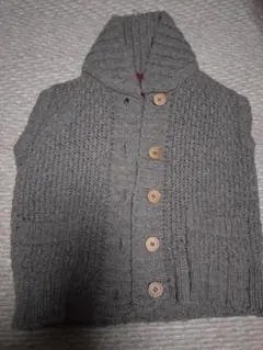 niko and ... フード付きニットベスト グレー ベージュ