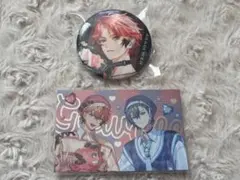 にじさんじ ぎゃうるふ 赤城ウェン 小柳ロウ ランダムチェキ風カード 缶バッジ