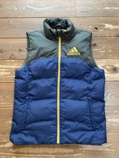 adidas CLIMAPROOF ダウンベスト ネイビー/グリーン