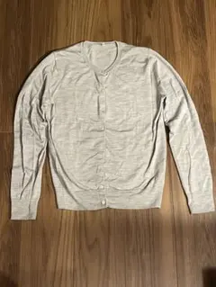 無印　ウールシルク混カーディガン Lサイズ ライトグレー