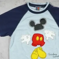 90s ヴィンテージ ディズニー Tシャツ ミッキーマウス パッチワーク 刺繍