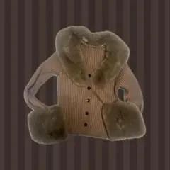 SHEIN ICON リブ編みブラウンファーコート ライリー着用 y2k ギャル