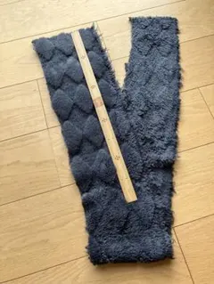 ボア・ファー生地 ハギレ　ダイヤモンドパターン グレー 小物作りに