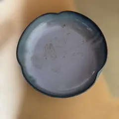 青色 波型縁 陶器皿
