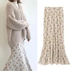 COCO DEAL ヴィンテージフラワープリーツマーメイドスカート 花柄