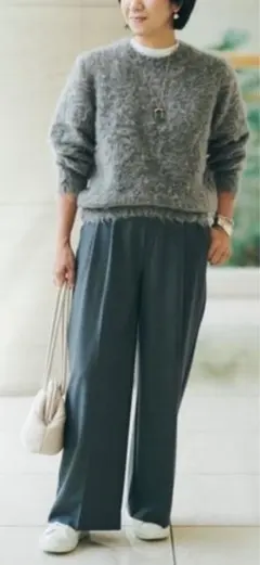 【アーツアンドサイエンス】　グレー ラグランスリーブセーター　モヘア　サイズ1