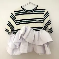 Bibiy. ポロシャツ フリル切替 ネイビー | Mercari