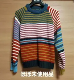 BEAMS　mini　マルチカラー ボーダー　ストライプ ニットセーター
