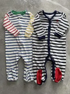 baby GAP ストライプロンパース 2点セット 足付き 9-12ヶ月