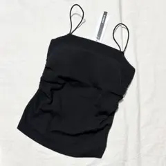 カップ付き キャミソール タンクトップ インナー ブラック 黒 インナー タグ付