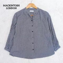 人気 マッキントッシュロンドン コットン混 ストライプ柄 ブラウス 38 