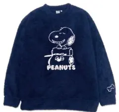 スヌーピー　オラフ　ボアトレーナー　メンズL　ネイビー