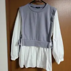 レイヤードデザイン 長袖シャツ ラベンダー