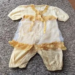 イエロー フリル付きロンパース 50-70cm