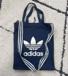 adidas アディダス ネイビー トートバッグ　ショルダーバッグ　A4 ロゴ