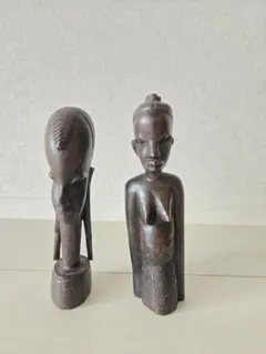 マサイ族の木像 木彫り 置物 アフリカンアート 民族工芸品 彫刻