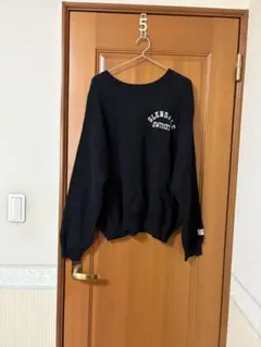 ロゴ入り ブラック ニット（リバーシブル）