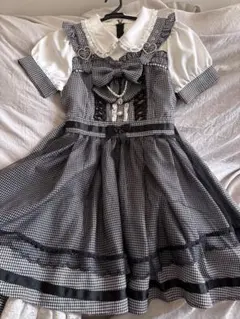 ハウンドトゥースエプロンワンピース LIZLISA リズリサ ワンピース