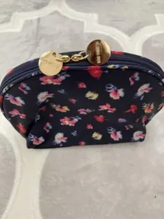 コムサ　ポーチ　お花　紺色のサムネイル