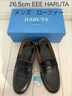26.5cm EEE HARUTA メンズ ローファー ブラック　黒　ハルタ