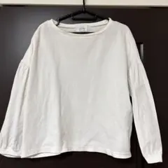 AUG バルーン袖 ホワイト長袖Tシャツ