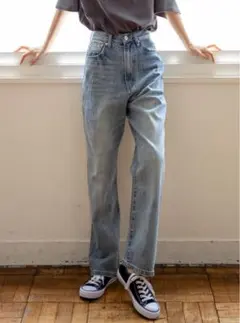 GRL ハイウエストストレートデニムパンツ[gm297]