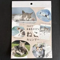 ⑬2027年 壁掛けカレンダー 自由気ままなねこ