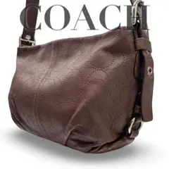 COACH Brown All-Leather Shoulder Bag