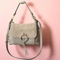 極美品 シーバイクロエ ショルダーバッグ 2way 2way レザー 美品 シーバイクロエ ジョアン 2WAY レザー バッグ Chloe グレー