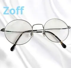 Zoff 美品✨️ 丸メガネ 細フレーム 度入り 男女兼用 べっ甲 ゾフ 眼鏡