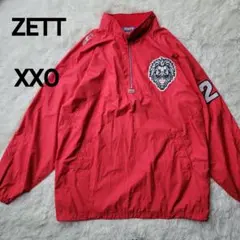 ZETT レッド ハーフジップ ナイロンジャケット トレーニングジャケット 4L