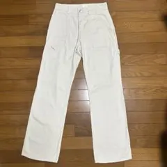 【美品】H&Mデニムカーゴパンツ　クリームベージュ　白 36