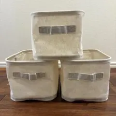 MUJI 無印良品 ポリエステル綿麻混 ソフトボックス 長方形 ハーフ 小 3個