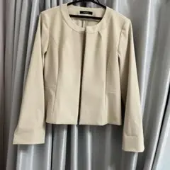 ノーカラージャケット ベージュ 9AR